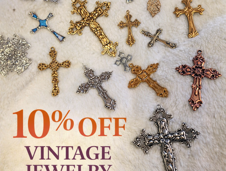 Easter sale featuring vintage jewelry supplies with 10 percent off