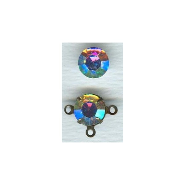 ^Round Crystal AB Foiled Rhinestones Pointed Back SS39 - Image 2
