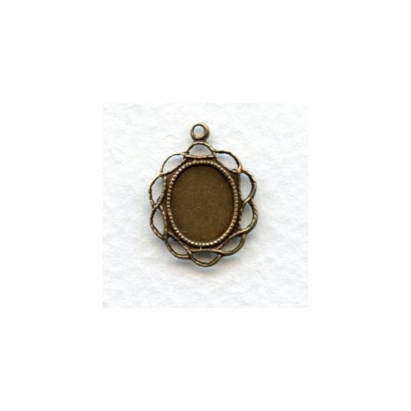 Filigree Settings Oxidized Brass 10x8mm (6)