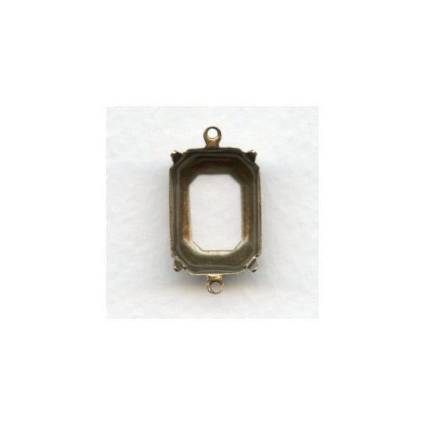 Open Back Octagon Settings 18x13mm Oxidized Brass (12)
