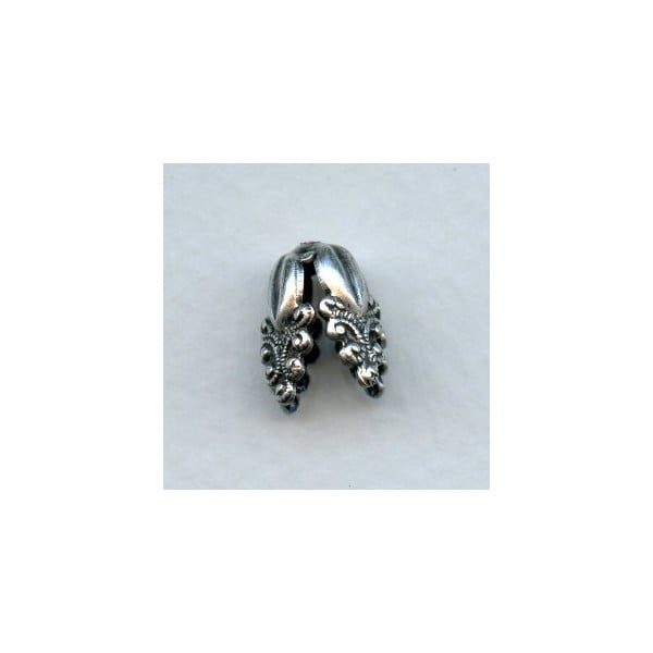 High Drama Bead Caps Oxidized Silver (6)