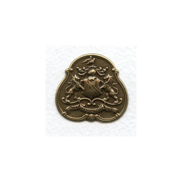 Royal Order Crest Oxidized Brass Stamping (3)