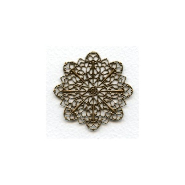 Round Ornate Filigree Oxidized Brass 47mm (1)