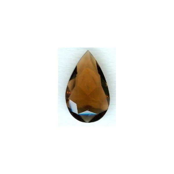 ^Smoked Topaz Glass Pear Unfoiled Jewelry Stone 32x20mm (1)