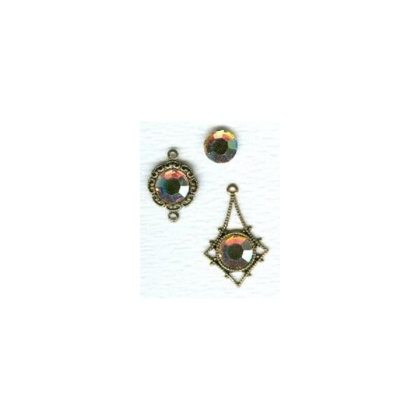 ^Round Crystal AB Foiled Rhinestones Flat Back ss34 (6) - Image 3