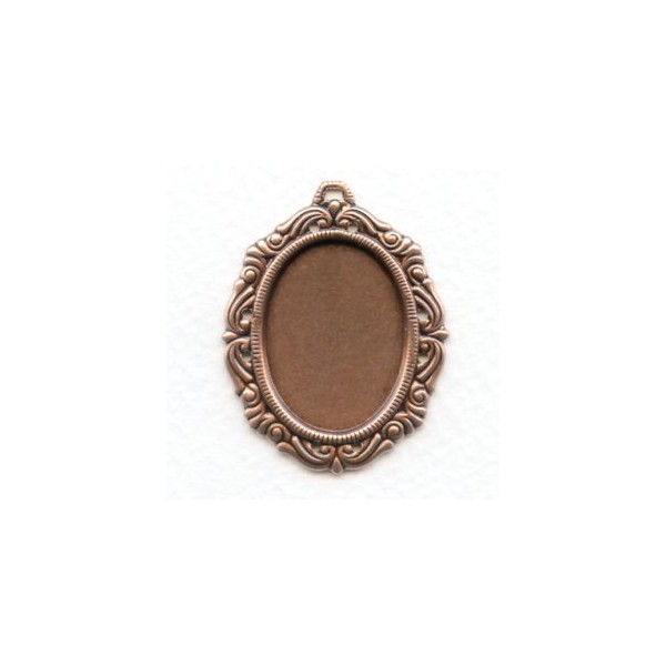 Ornate Oxidized Copper 25x18mm Settings