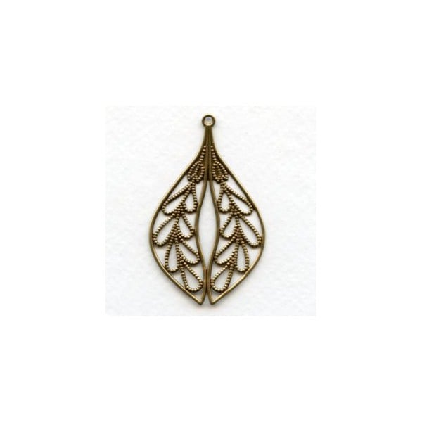 Grand Filigree Pendant Oxidized Brass 58mm