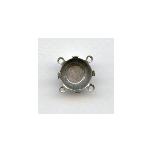 Oxidized Silver 13mm Settings 4 Prongs 4 Loops