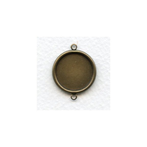 Connector Settings 18mm Oxidized Brass-2 loops (6)