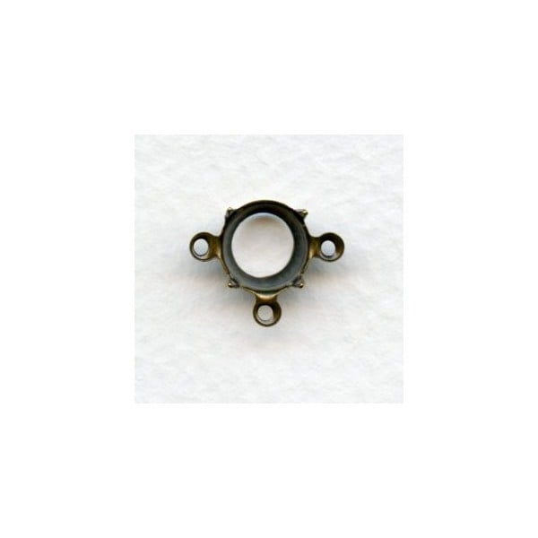 3-Loop Round Setting Connectors 40ss Oxidized Brass (12)