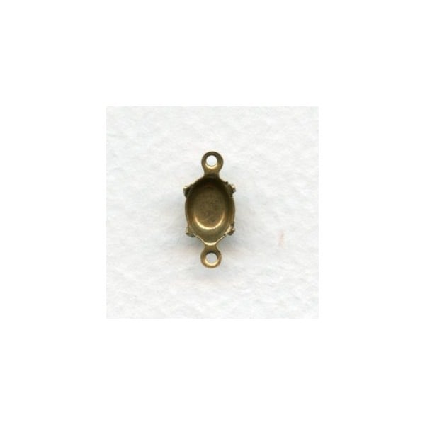 Closed Back 8x6mm Setting Connectors Oxidized Brass (12)