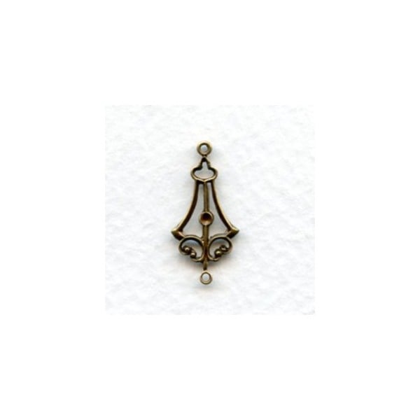 Ornate Filigree Connectors Oxidized Brass 20mm (6)