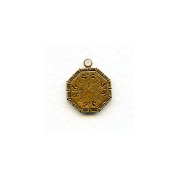 Earring Tops or Pendants Oxidized Solid Brass 14mm (6)
