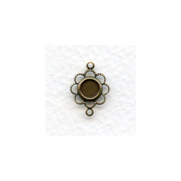 Fancy Filigree 5mm Setting Connector Oxidized Brass (12)