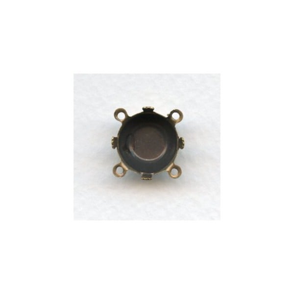 Oxidized Brass 13mm Settings 4 Prongs 4 Loops (6)