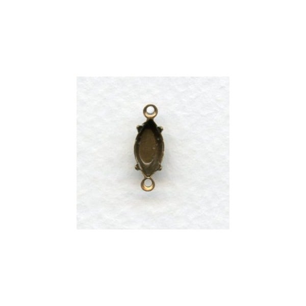 Navette Setting Connectors Oxidized Brass 2 Loops 10x5mm (12)