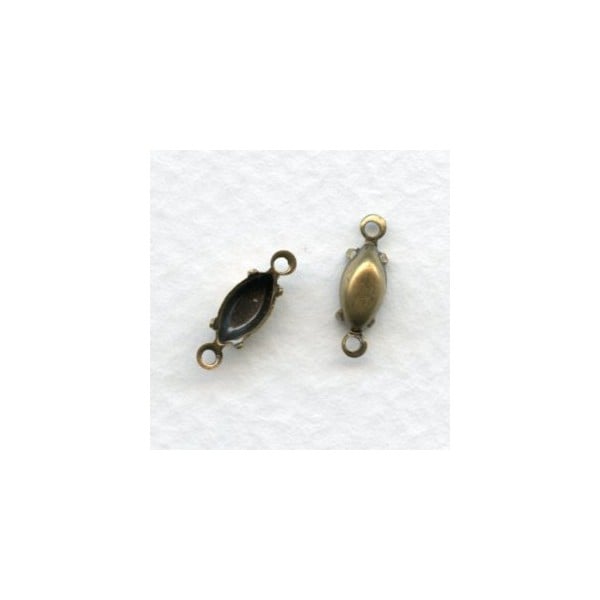 ^Navette Setting Connectors 8x4mm Oxidized Brass (12)
