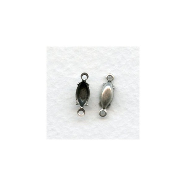 Navette Setting Connectors Oxidized Silver 8x4mm (12)