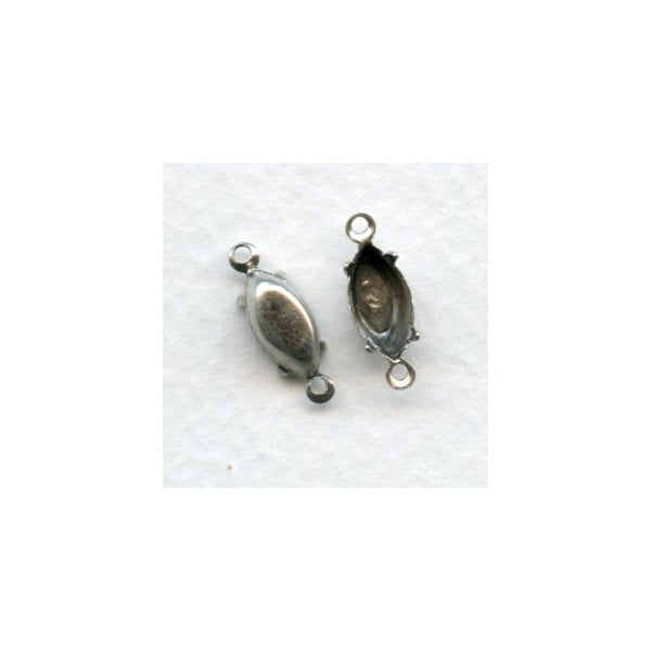 Navette Setting Connectors Oxidized Silver 10x5mm (12)