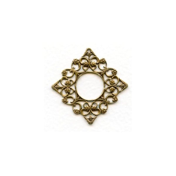 Square Floral Framework Oxidized Brass (1)