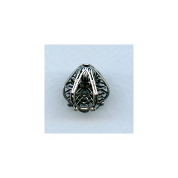 Exquisite Filigree Bead Cap Oxidized Silver 16mm (1)