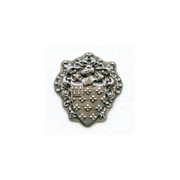 Royal Knight Crest Oxidized Silver Stampings (6)
