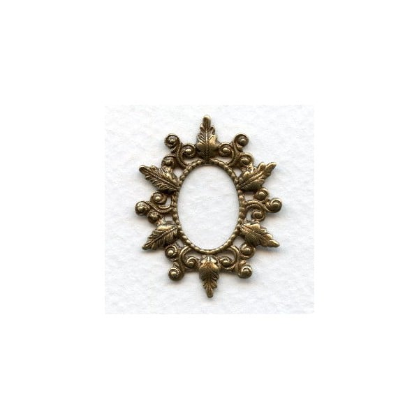 Vines and Leaves Setting Framework Oxidized Brass