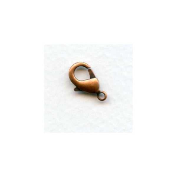 Lobster Clasp Closures 15mm Oxidized Copper (6)