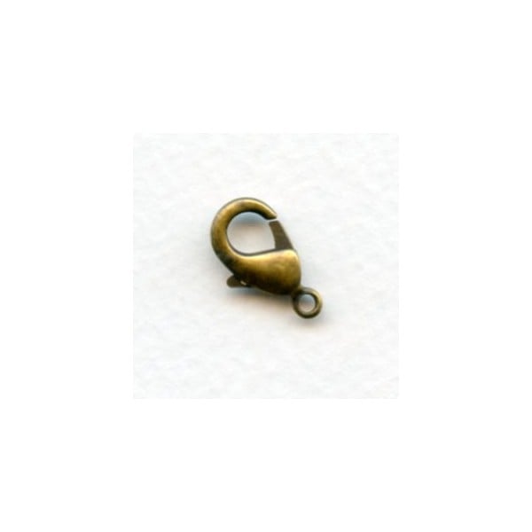 Lobster Clasp Closures 15mm Oxidized Brass (6)