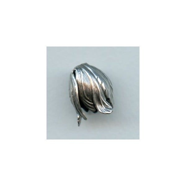 Dramatic Size Leaves Bead Caps Oxidized Silver (3)