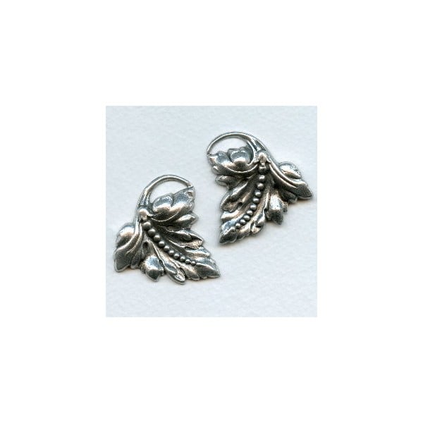 Bead Detail Leaves Oxidized Silver 37mm (1 set)