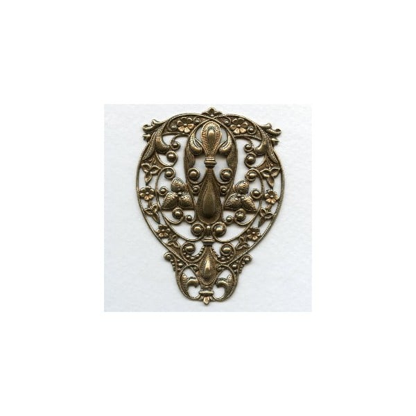 Ginormous Filigree Stamping 73mm Oxidized Brass