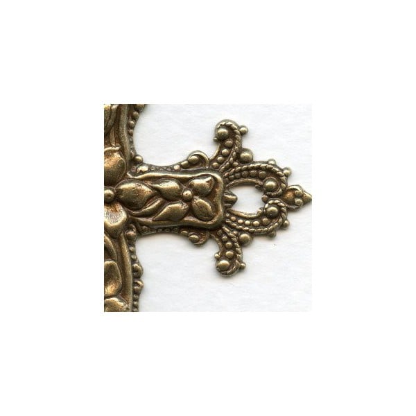 Ornate Floral Cross Pendant 77mm Oxidized Brass (1) - Image 2