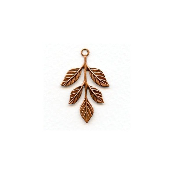 Leaf Spray with Loop Oxidized Copper 36mm (6)