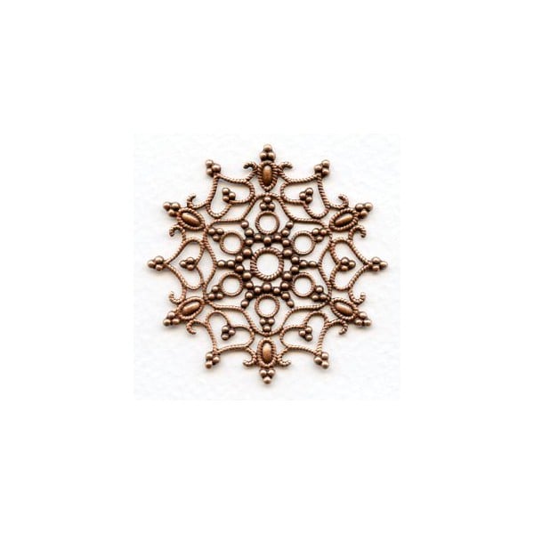 Snowflake Shaped Stamping Oxidized Copper 48mm