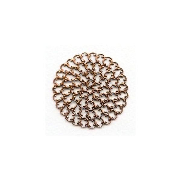 ^Filigree Round Flat 48mm Oxidized Copper (1)