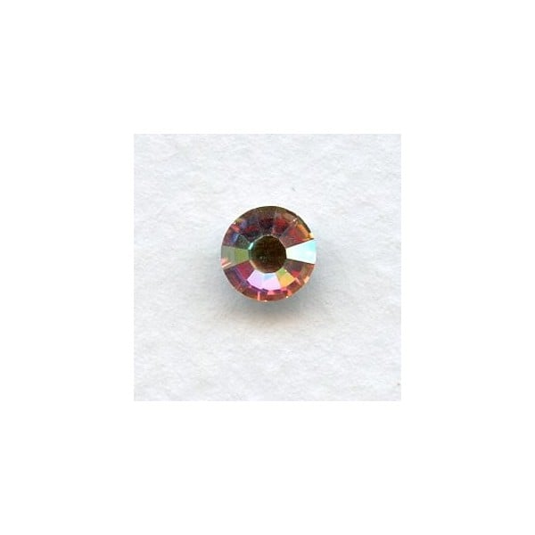 ^Round Crystal AB Foiled Rhinestones Flat Back 30SS