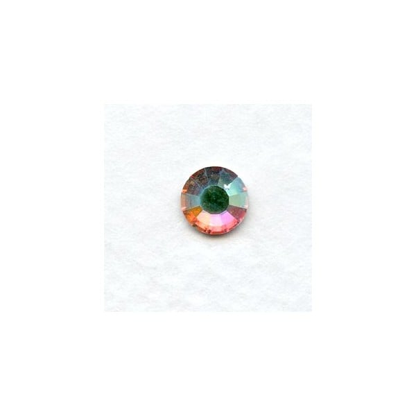 Round Crystal AB Foiled Rhinestones Flat Back 30SS