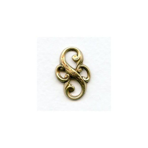 Bold Floral Connector 23mm Oxidized Brass (6)