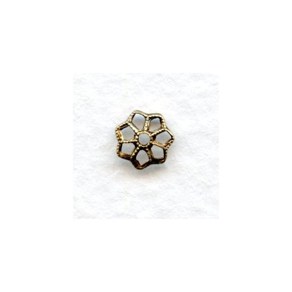 Filigree Petal Bead Caps 7mm Oxidized Brass (24)