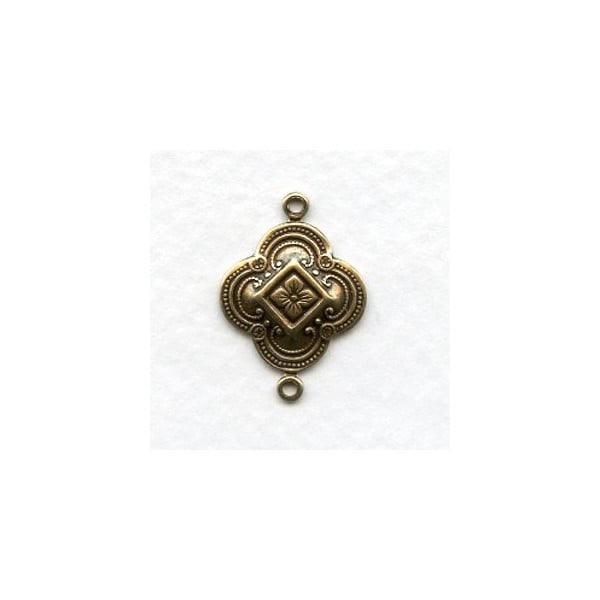 Quatrefoil Medallion Connector Oxidized Brass 22mm (6)