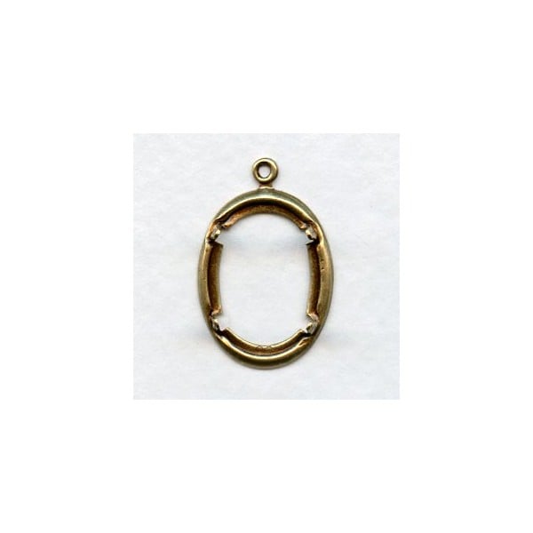 Smooth Edge Oxidized Brass Settings 18x13mm