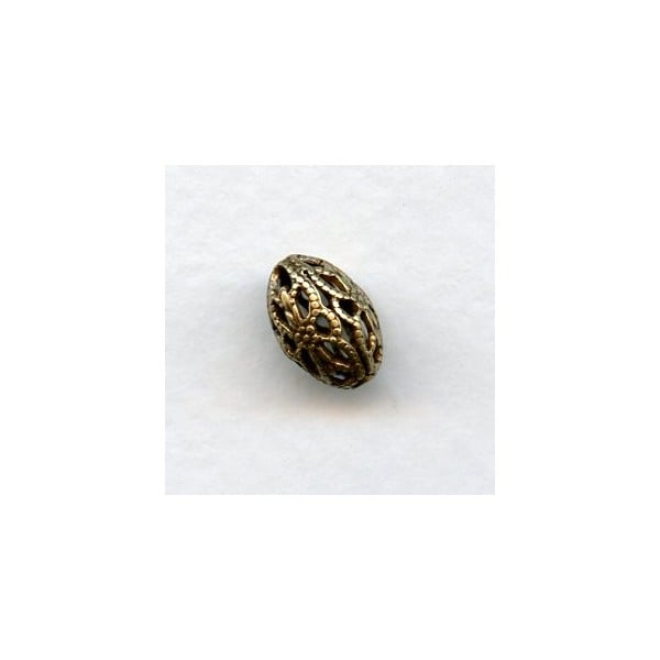 Filigree Oval 12mm Beads Oxidized Brass (6)