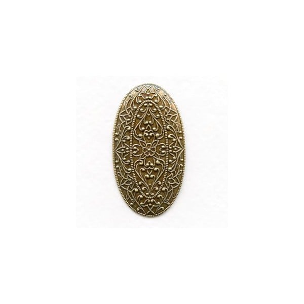 Embossed Oval Shapes Oxidized Brass 41mm (4)