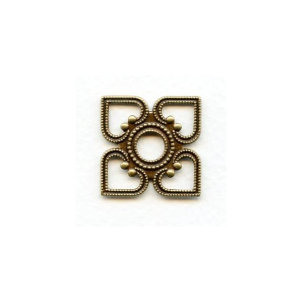 Heart Detail Setting Frame Oxidized Brass 26mm (6)