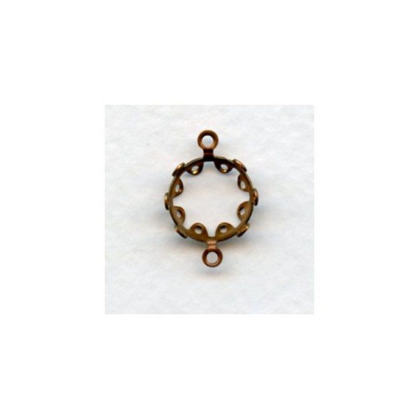 Setting Frame Connectors for 12mm Faceted Stones Raw Brass (12)