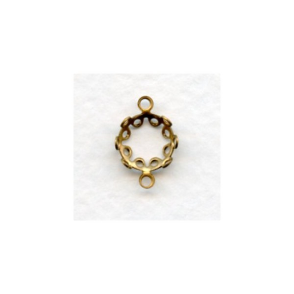 Setting Frame Connectors for 9mm Faceted Stones Raw Brass (12)