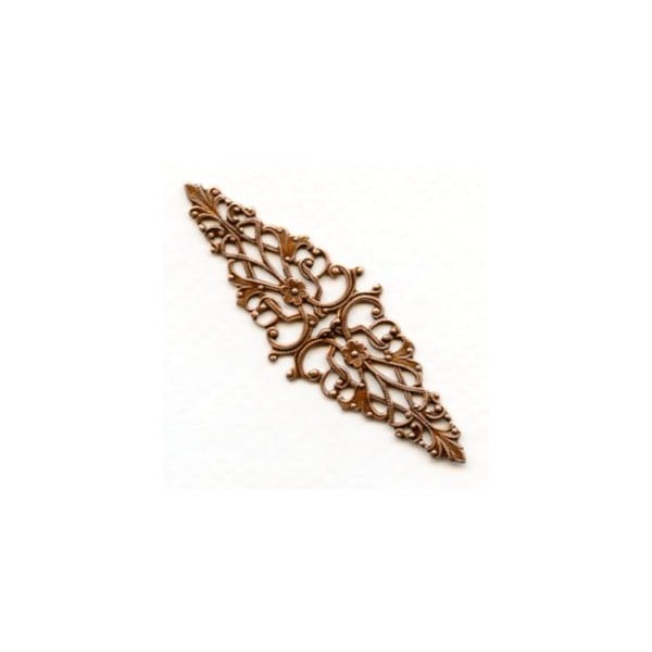 Elegant Filigree Stampings Oxidized Copper (3)