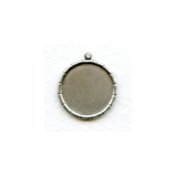 Bamboo Edge 18mm Setting with Loop Oxidized Silver (6)