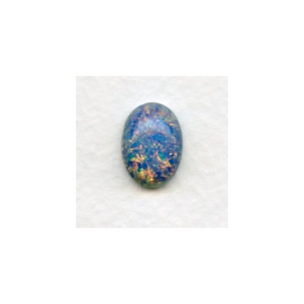 Blue Glass Opal Cabochon Handmade 14x10mm